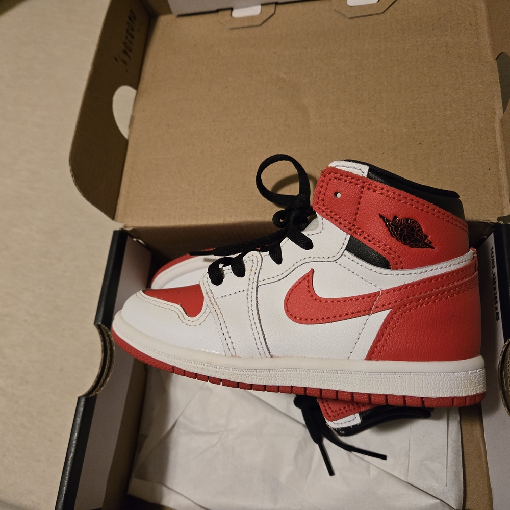 Unisex Kids Red and White Jordan Sneakers